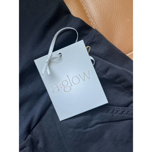 NWT A Glow Black Canvas Over The Belly Cuffed Maternity Chino Shorts Sz 2 - Picture 6 of 7